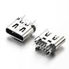 USB 3.1 Type-C Female Socket, Vertical Insertion, 6.5mm, Ejector Pin Long 1.3, with/without Spring, Tape.
