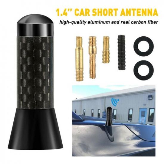

1.4 Stubby Carbon Fiber Car Screw Radio AM/FM Antenna Aerial Replacement EXV