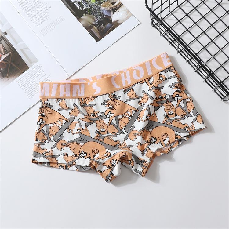 Plus Size Women's Pure Cotton Cartoon Briefs - Antibacterial, Breathable, Unisex, Four-Corner Design