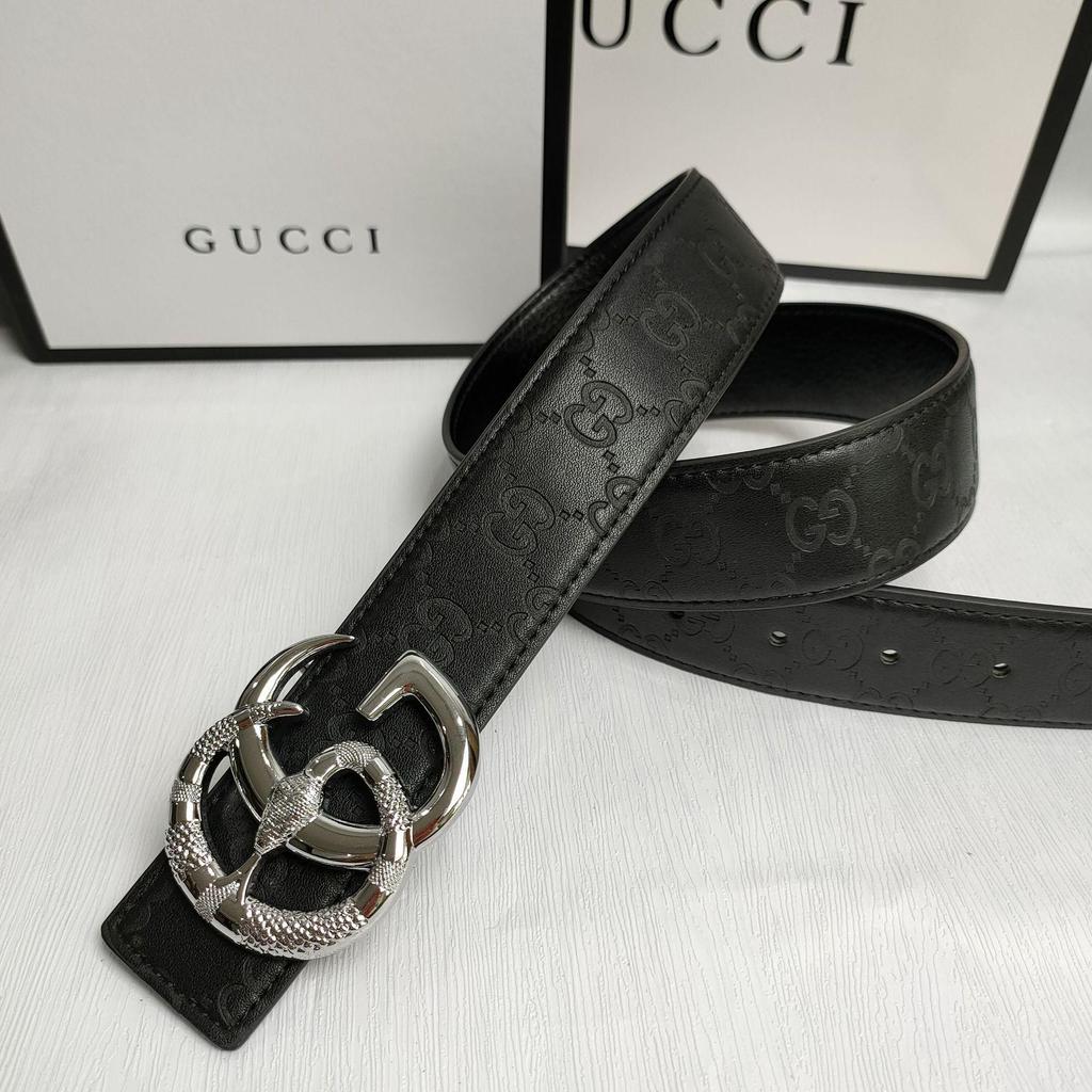 Pánský univerzální kožený pásek s přezkou Double G - Trendy ležérní & Business pásek