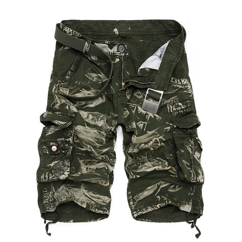 2025 Men's Multi-Pocket Cargo Camouflage Mid-Length Shorts for Casual and Sports Activities
