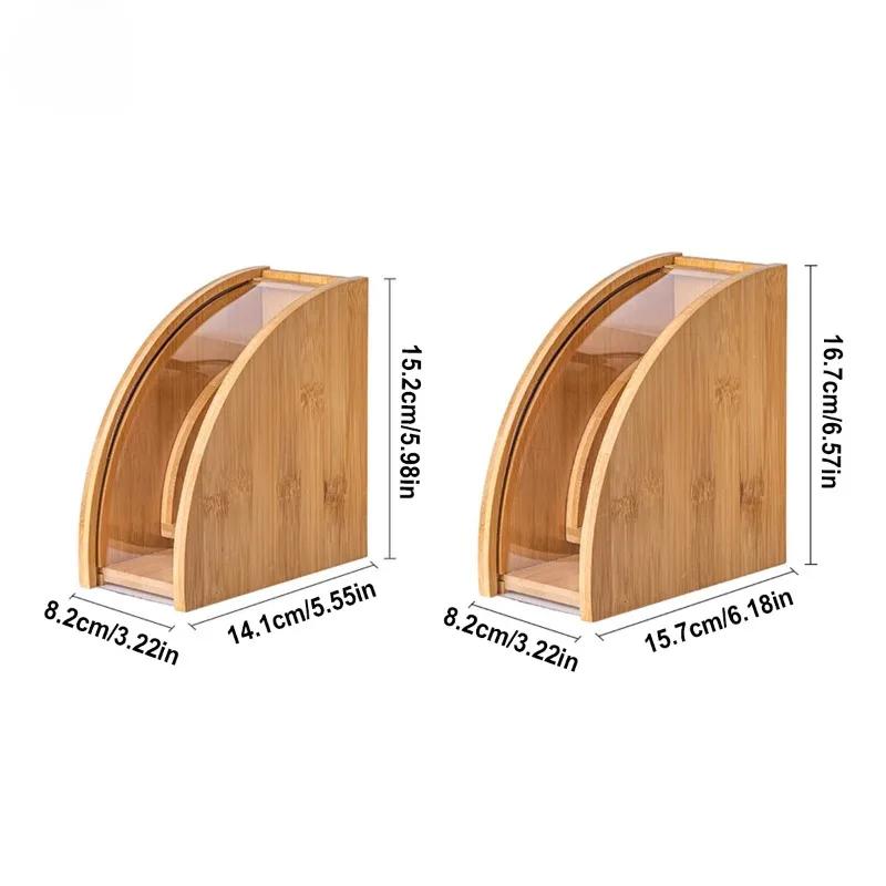 Leeseph Bamboo Coffee Filter Paper Storage Box, Coffee Filter Holder Paper Filter Storage Stand Dispenser, Coffee Accessories