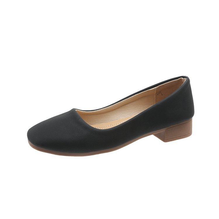 New Chinese simple square head single shoes autumn new lightweight super soft grandma shoes Doudou shoes