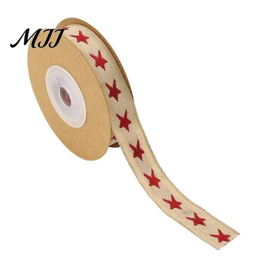 Decorative Ribbon for Holiday Wreaths Christmas Packaging Ribbon, Cotton And Faux Linen Fabric Roll Crafting Decor Gift Wrapping, Floral Arrangement