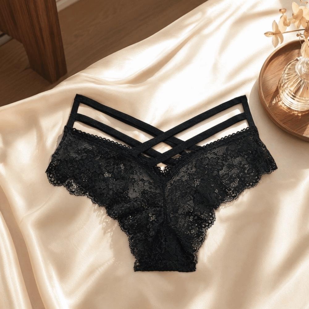 Underwear Women Lace Floral Thong Low-Rise T-back Panties Lace Solid Briefs Female