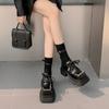 Fashion Non-Slip Fashion Women's Leather Lace-Heeled Shoes 2025