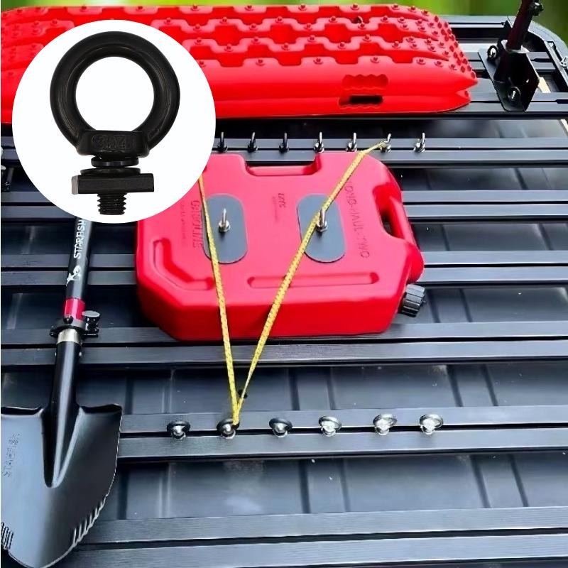Black 304 Stainless Steel Eye Bolts for Roof Platform Luggage Rack Extension T-Slot Accessories