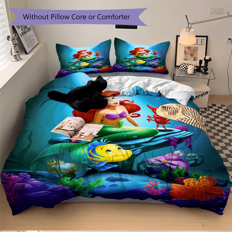 Underwater Mermaid Adventure Print 3Pcs Bedding Setduvet Cover With 2 Bedropillowcase Home Birthday Gift