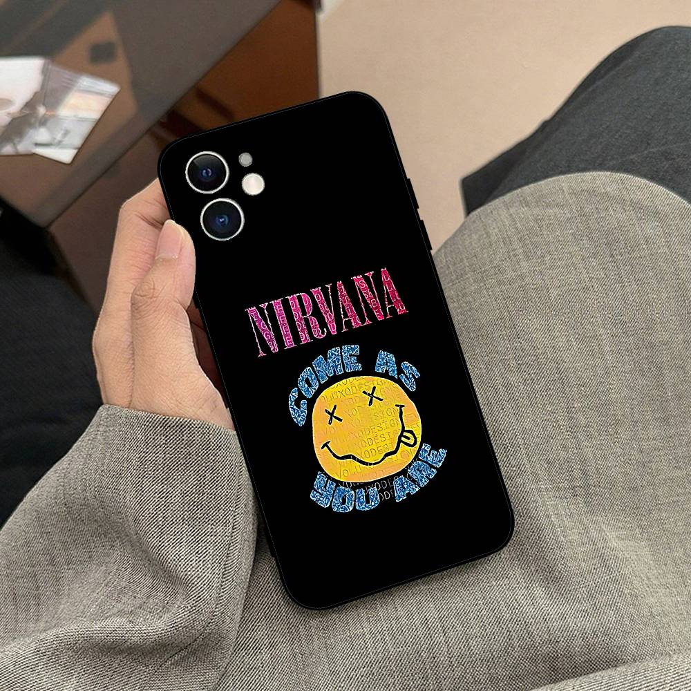K-NirvanaS B-RockS Band Phone Case Black Phone Case For IPhone 17/16/15/13/14 Pro Max/ 11Plus/X/Xr/Xs Max 13mini