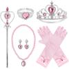 1set Princess Dress Up Party Accessories for Princess Costume Gloves Tiara Wand Necklace Earrings Bracelet  Ring Birthday Gift