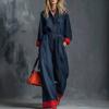 Vintage Casual Rood Lange Mouwen Jumpsuit Losse Pasvorm 2026