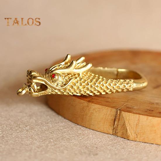 Mosazný přívěsek na klíče s dračí hlavou, ručně vyrobený z čisté mědi, kreativní přívěsek na klíče s dračí hlavou, který nebledne