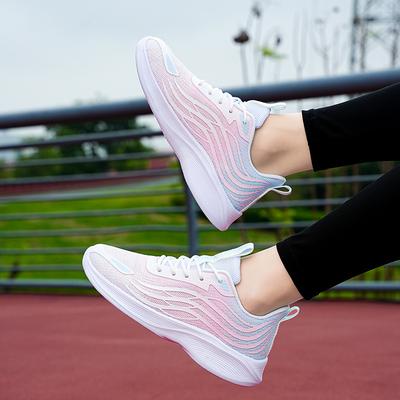 2024 Frühling neue lichtdurchlässige atmungsaktive Damen-Mesh-Schuhe mit gekreuzten Riemen, lässige Mode-Sportschuhe, süßer Trend