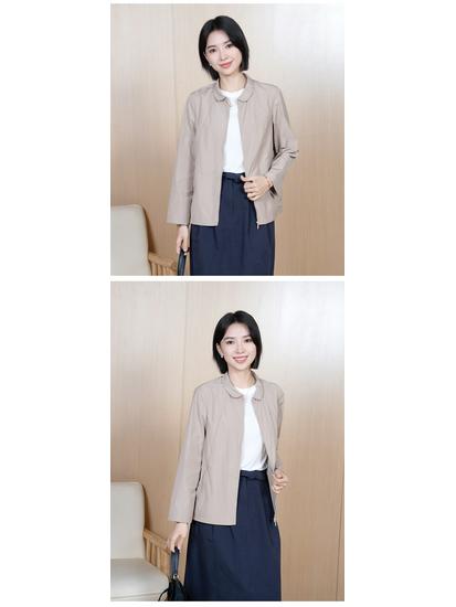 YUN Damen Herbst Casual Langarm Unifarben Hemdjacke