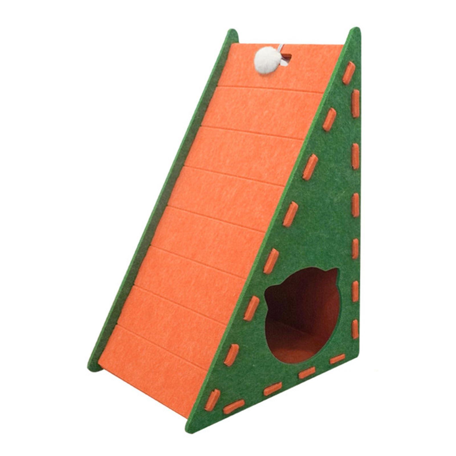 

Triangular Cat Scratch Board Cat Toy Cat Bed Wear-resistant Cat Scratch Board Against The Wall Cat Climbing Mat Cat Accessories One Size оранжевый