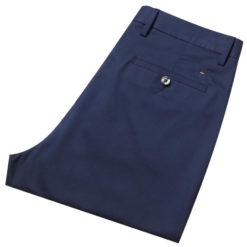 Bügelfreie Eisseide Baumwolle Sommer dünne Abschnitt der Herren Freizeithose gerade lockere Businesshose Herrenhose