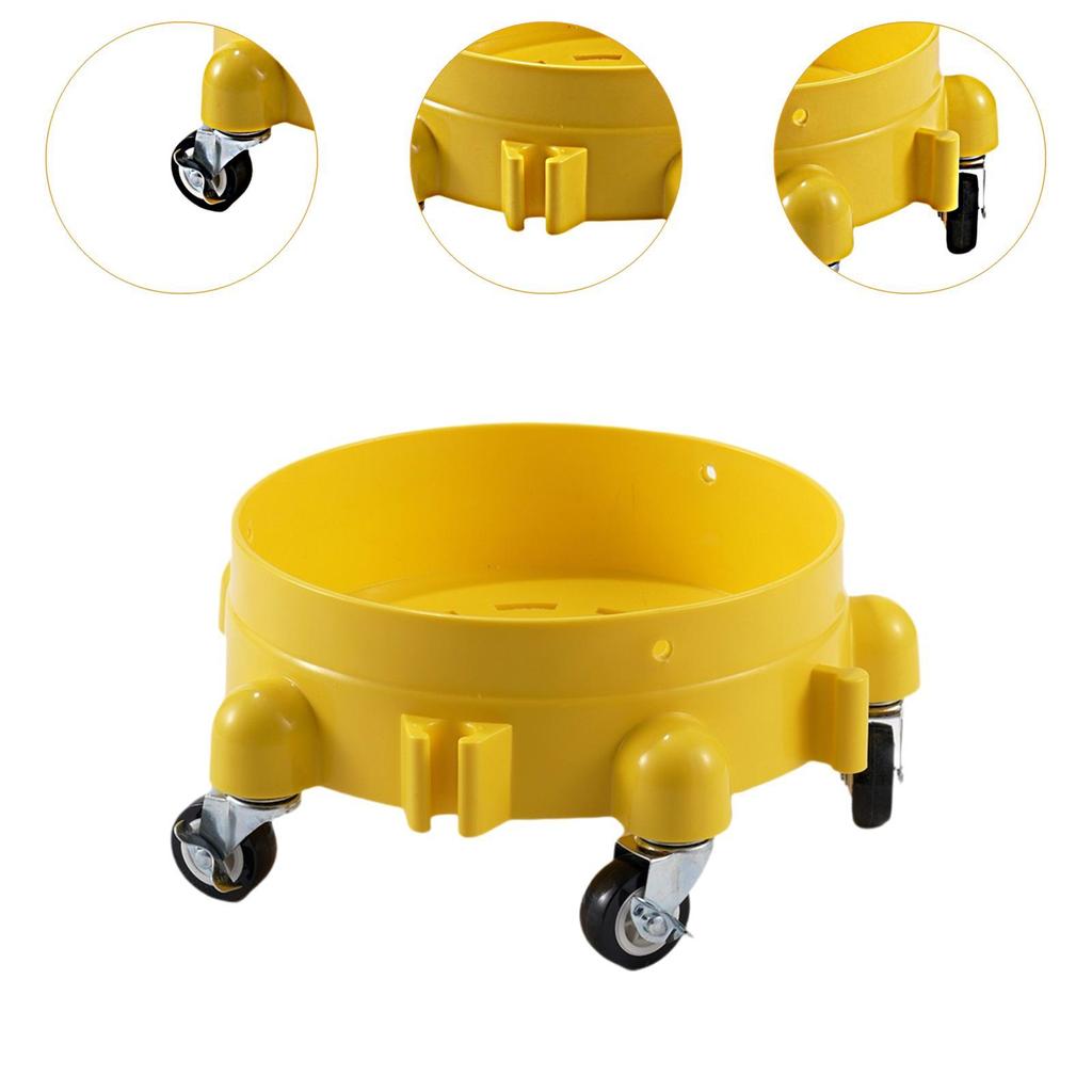 Heavy Duty Car Wash Bucket Dolly 5 Wheel Swivel Rolling Cleaning Stand for Garage Detailing