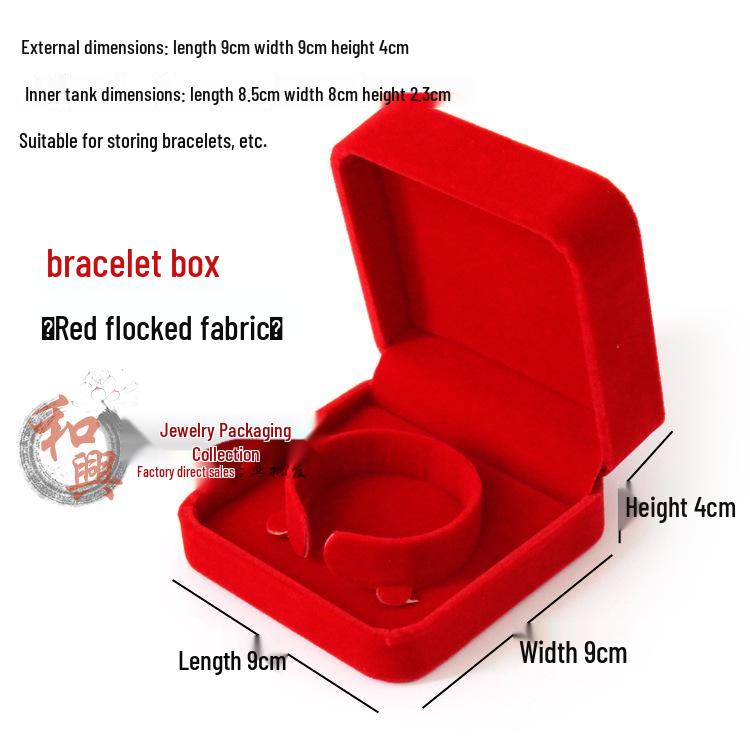 Red Wedding Jewelry Gift Box for Rings, Pendants & Necklaces - Elegant Gold Ornament Packaging