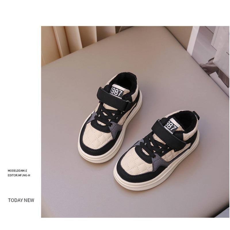 Children's shoes velvet autumn and winter new boys two cotton shoes girls baby high top board shoes children's sports shoes