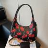 Half Moon Handbag Clutch Bag For Women 2025 Designer Floral Hand Bag Small Semicircle Pu Leather Crossbody Bag Sac A Main