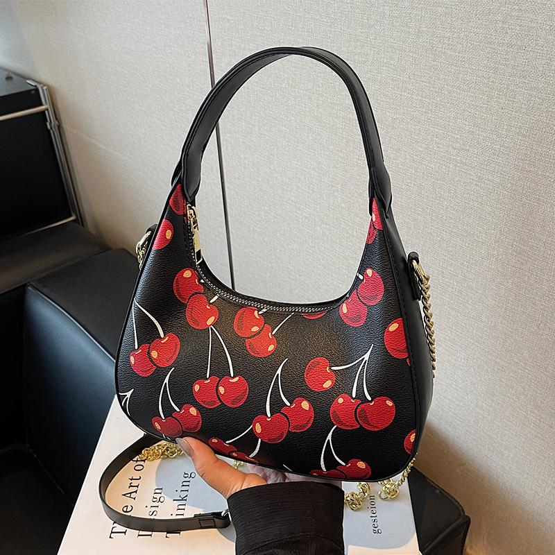 Half Moon Handbag Clutch Bag For Women 2025 Designer Floral Hand Bag Small Semicircle Pu Leather Crossbody Bag Sac A Main