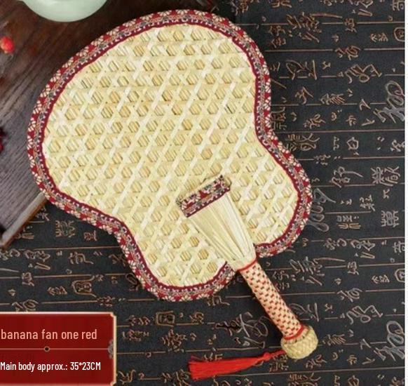 Portable Handmade Palm Leaf Fan: Old-fashioned, Durable, Child-Friendly, Mosquito Repellent, Woven Straw Design