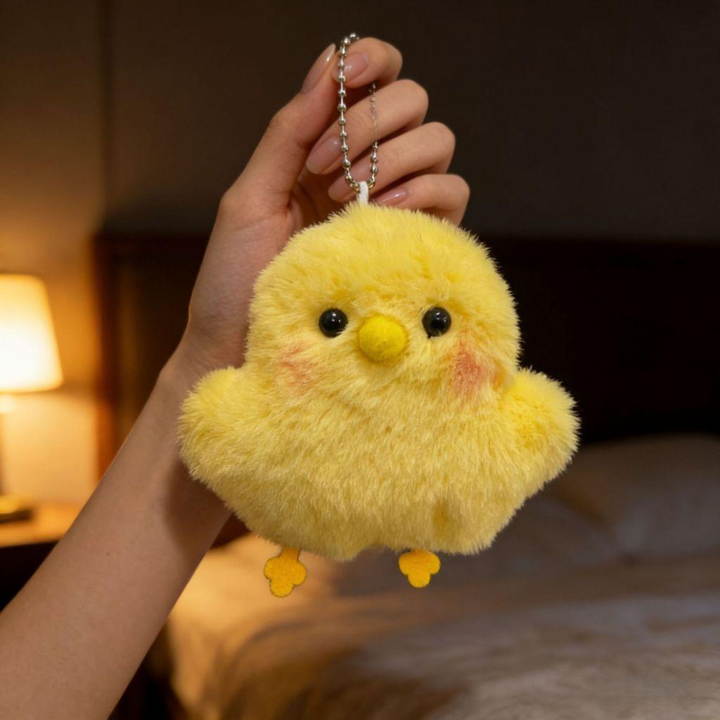 Portachiavi Animale di Peluche con Design Pulcino Cartone Animato Carino per Bambini e Ragazzi