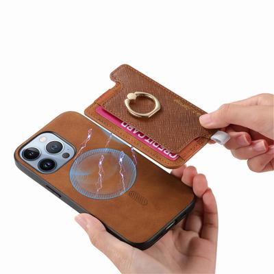 2 In 1 Detachable Magnetic Wallet Leather Ring Holder Case For iPhone 15 Pro Max 16 Plus 14 13 12 11 XR XS Se 2022 Stand Cover