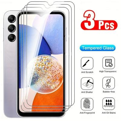 3 protectores de pantalla de vidrio templado para Samsung Galaxy A54 A34 A14 5G A13 4G A24 A04 A04S A04E A23 A12 A33 A52 A52S A53 5G A73