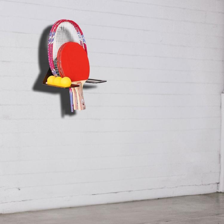 Table Tennis Storage Display Rack Multiple Layer Adjustable Home Wall-mounted Sports Supply Accessories