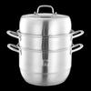 ZISIZ 30cm 3-Layer 304 Stainless Steel Steamer Pot Set