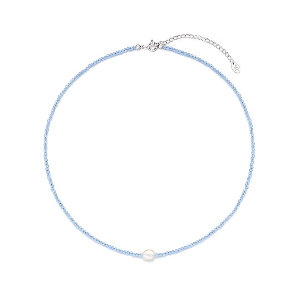 [Stonehenge]] Silver Pearl Bead Necklace Sc25B03J