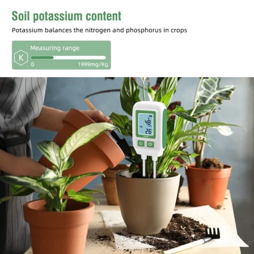 Chaksy Digital LCD Soil Tester with Dual Probes, High Accuracy Soil Nitrogen, Potassium, and Phosphorus Detector, Portable for Garden Use