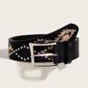Punk Style Leopard Print Belt With Alloy Buckle For Streetwear Fashion Accessories