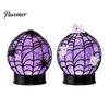 Spider Glitter Ball Lamp Halloween Ghost Lamp, Glowing Spiderweb Faux Crystal Sphere Light, Light Purple Glow Night for Holiday Party Table Decoration