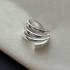 Multi-layer Cross Ring Niche Design Texture Simple Fashion Versatile Heavy Industry Wide Striped Ring