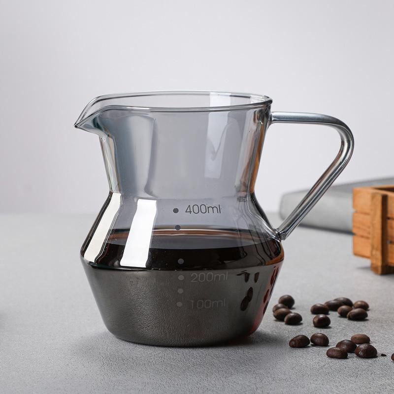 New High Borosilicate Coffee Pot Glass Set Hand Punch Pot 304 Stainless Steel Filter