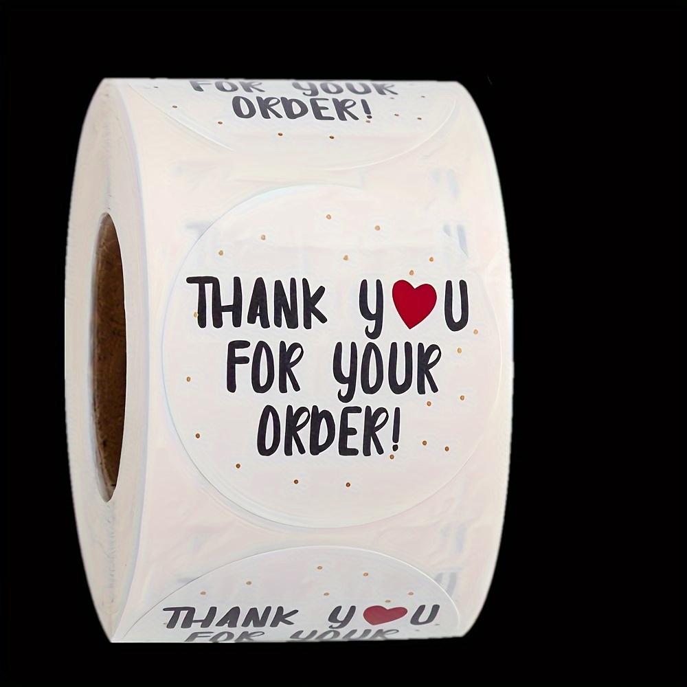 

500pcs/Roll Thank You for Your Order Stickers - Matte Round Discount Labels Suitable for Ecommerce, Retail, Customer Appreciation Gifts - Quick Order 2.5cm/1inch