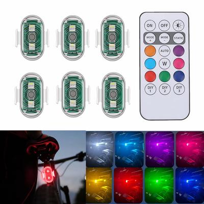 8 Colors USB Car Strobe Light for Motorcycle Aircraft LED Flash Position Lights RGB Wireless Warning Signal Light Strobe Lights