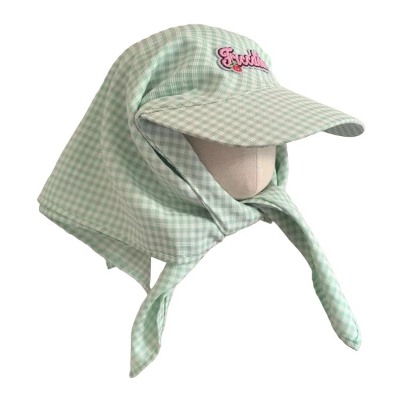 Quick Drying Baseball Hat for Women Girls Embroidery Adjustable Hat Checkered