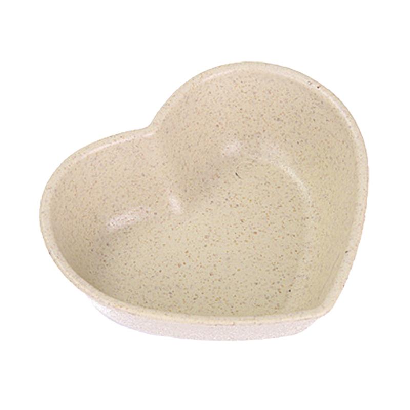 Mini Cute Love Heart Shape Wheat Straw Bowl Snack Small Plate Kitchen Supplies