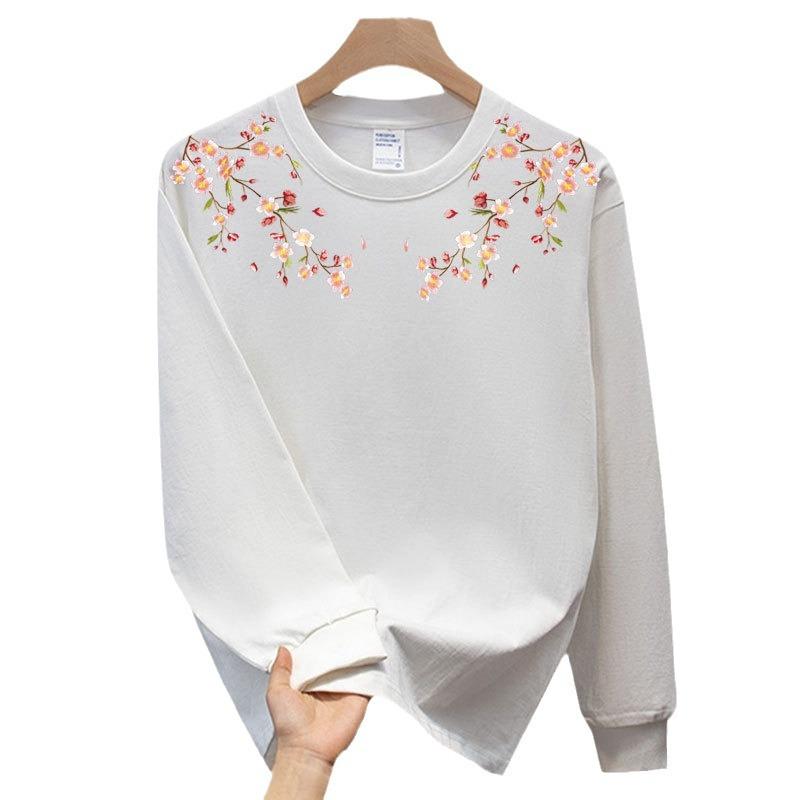 American Trendy Brand Pure Cotton T-Shirt Men'S Bottoming Shirt Long-Sleeved Trendy Autumn And Winter Men'S And Women'S Crew Neck Sweater