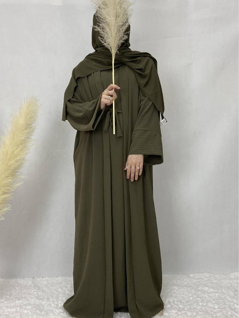 Women's Solid Color Muslim Robe: Multi-Color, Plus Size, Autumn Collection