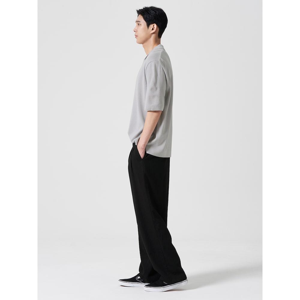 8seconds Lecture Double-Pleat Wide Slacks Black (424721Ly55)