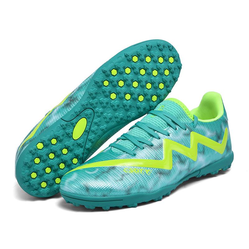 Fußballschuhe für Männer/Frauen, fünffarbig, weiche Unterseite aus Gummi, kurzer Schaft, hergestellt in Lammers-Leder, Fußballschuhe für Kinder, Fußball-Sneakers