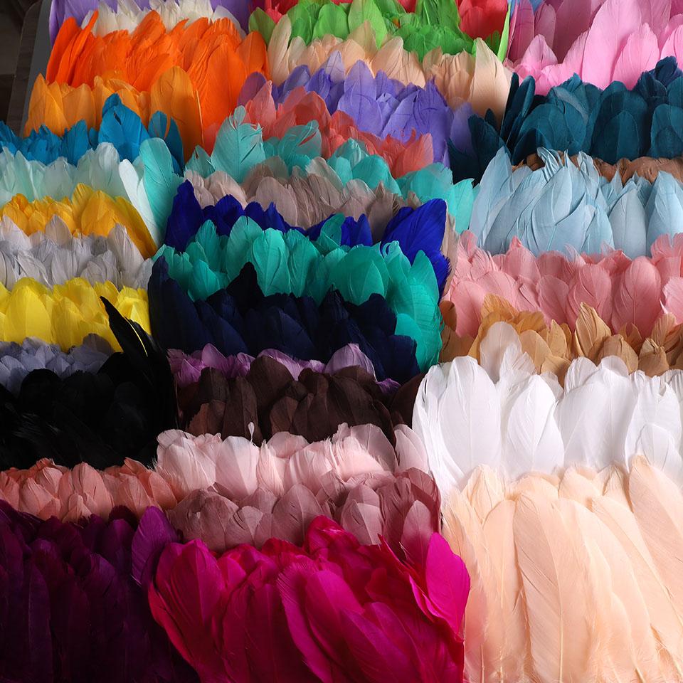 Feather10Meters Goose Feather Fringe Ribbon Handicraft Accessories White Swan Feathers Trims Carnival Plumas Dress Decoration