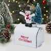 Christmas Mailbox Ornament Metal Mailbox Hanging Decoration with 3D Snowman Santa Elk Tree Figurine Iron Art Letter Box for Tree Home Decor