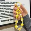 Candy Color Painted Beads Phone Chain Kawaii Decoration Anti-lost Wrist Strap Bag Decoration  Girl