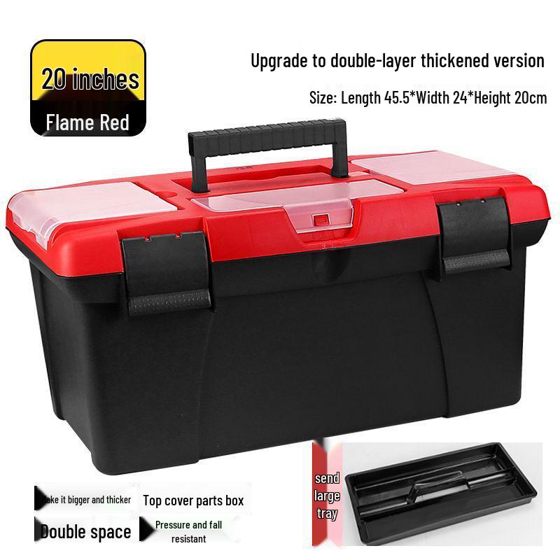 Heavy-Duty Multifunctional Tool and Storage Box for Home, Portable Plastic Organizer for Vehicle and Electrician Repairs