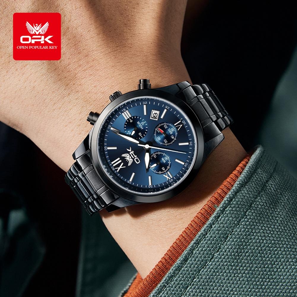 OPK 6052 Mens Watch Automatic Date Stainless steel Band High Quality Men's Watches
